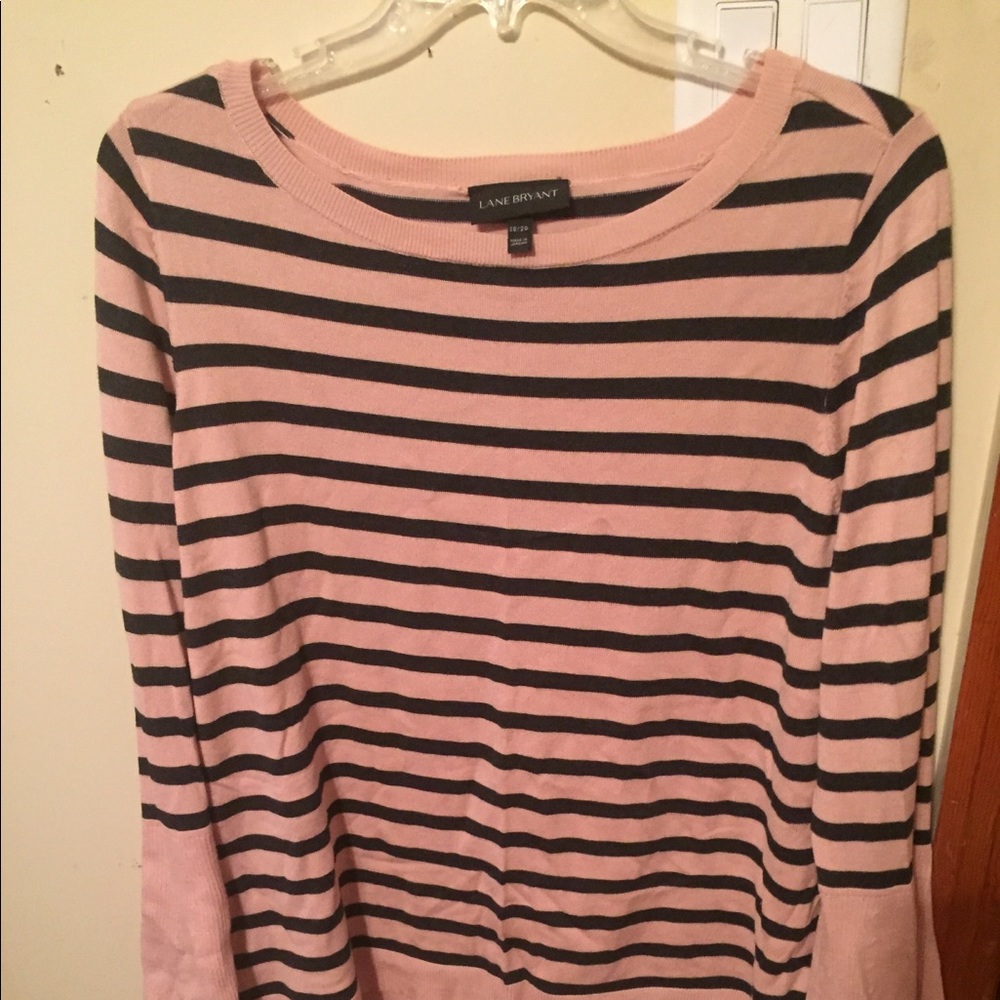 Lane Bryant pink and blue stripped sweater